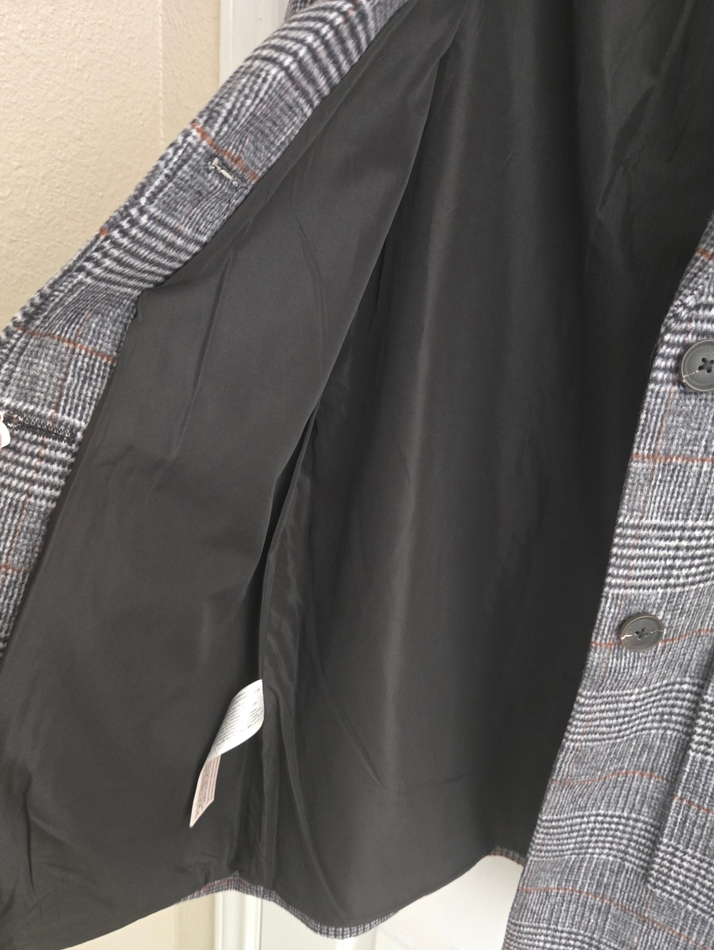 Mango Kids Glen Plaid Wool Blend Tailored Coat Kids Size 11 - 12 years NWT - Picture 4 of 13